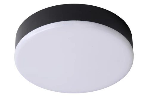 Lucide CERES-LED - Plafonnière Badkamer - Ø 21,5 cm - LED Dimb. - 1x30W 3000K - IP44 - Zwart - uitgezet